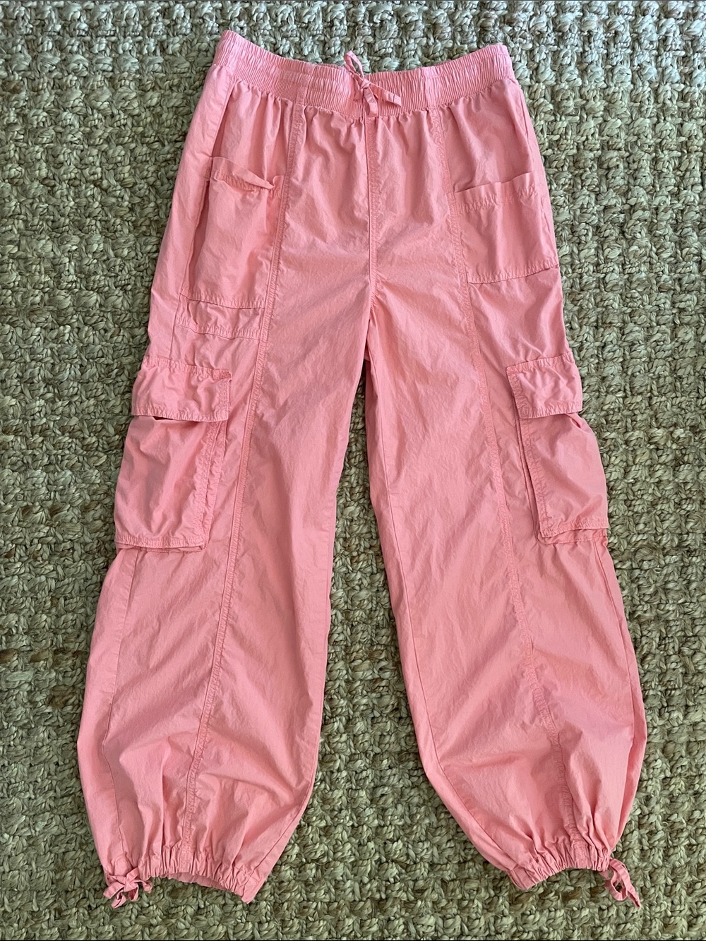 Aerie Sun Washed Guava Pink Parachute Cargo Pants Medium - Picture 2 of 7